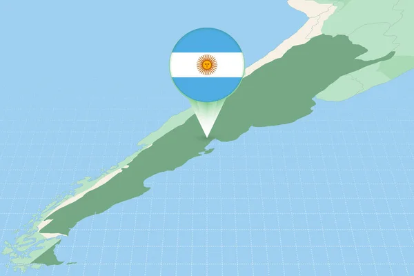 用国旗描绘阿根廷的地图 阿根廷及其邻国的制图说明 — 图库矢量图片