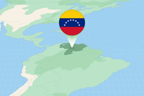 Karta Illustration Venezuela Med Flaggan Kartografisk Illustration Venezuela Och Dess — Stock vektor