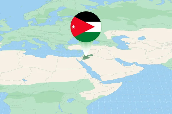 Map Illustration Jordan Flag Cartographic Illustration Jordan Neighboring Countries — Stockvektor