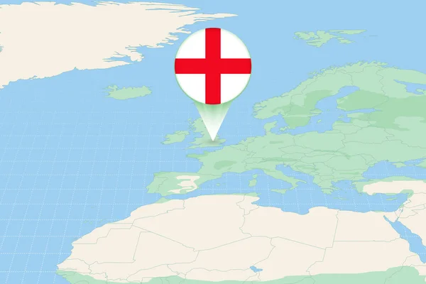 Map Illustration England Flag Cartographic Illustration England Neighboring Countries — Vector de stock