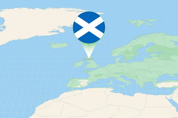 Map Illustration Scotland Flag Cartographic Illustration Scotland Neighboring Countries — Stockvector