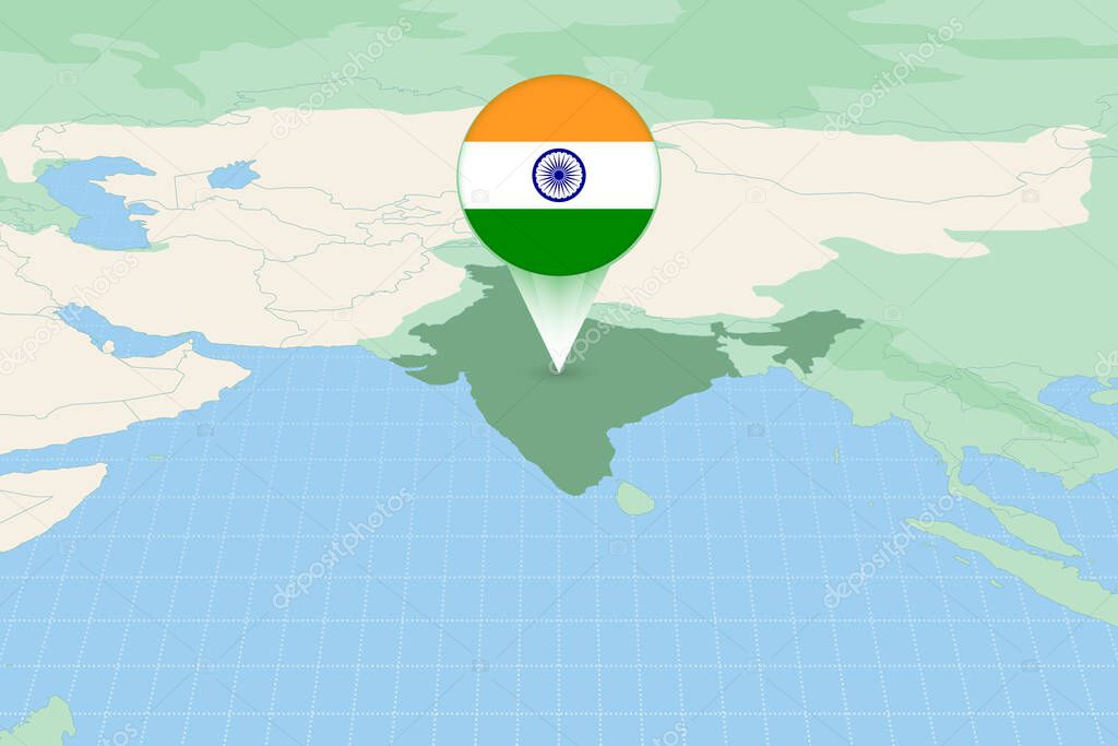 Depositphotos 643902722 Stock Illustration Map Illustration India Flag Cartographic 