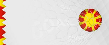Kuzey Makedonya milli futbol takımının golü olan futbol topunun Kuzey Makedonya bayrağının futbol ağında tasarlanması.