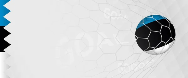 Баннерный Дизайн Футбольного Мяча Флагом Эстонии Футбольной Сети Гол Сборной — стоковый вектор