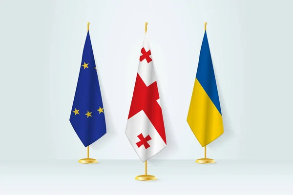 Möte Mellan Georgien Europeiska Unionen Och Ukraina — Stock vektor