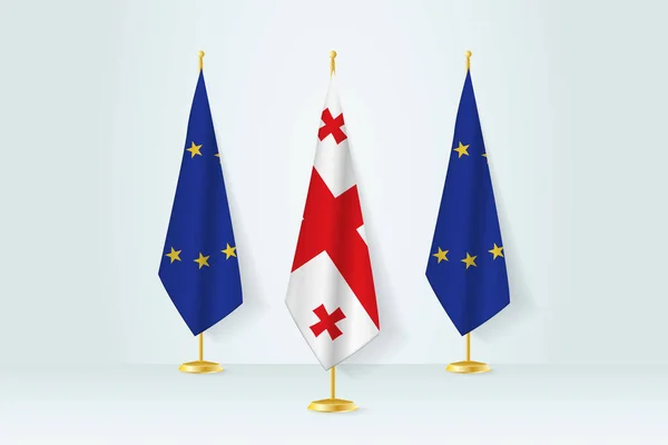 Möte Mellan Georgien Och Europeiska Unionen — Stock vektor