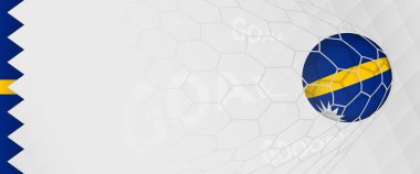 Ulusal futbol takımı Nauru 'nun kalesinde Nauru bayrağı bulunan bir futbol topunun pankart tasarımı..