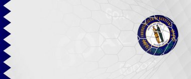 Kentucky milli futbol takımının kalesinde Kentucky bayrağı taşıyan bir futbol topunun pankart tasarımı..
