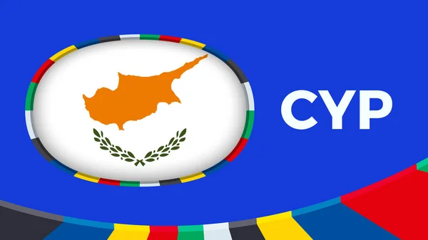 Σημαία Κύπρου Για Τον Προκριματικό Του Ευρωπαϊκού Τουρνουά Ποδοσφαίρου — Διανυσματικό Αρχείο