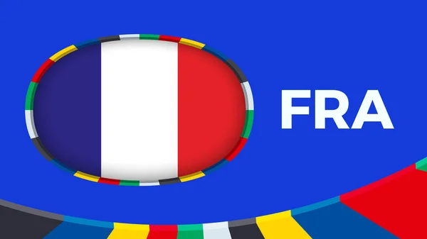 Bandera Francia Estilizada Para Clasificación Del Torneo Fútbol Europeo — Vector de stock