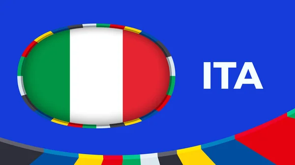 Bandiera Italia Stilizzata Qualificazione Tornei Calcio Europei — Vettoriale Stock