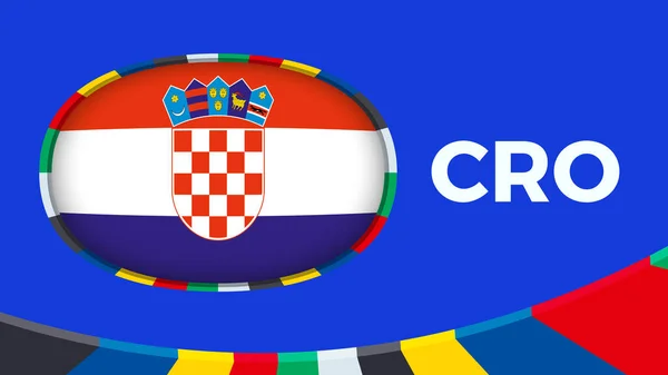 Bandeira Croácia Estilizada Para Qualificação Torneios Futebol Europeu — Vetor de Stock