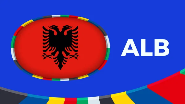 Drapeau Albanie Stylisé Pour Qualification Tournoi Football Européen — Image vectorielle