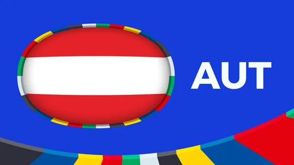 Флаг Австрии Стилизованный Квалификацию Чемпионат Европы Футболу — стоковый вектор