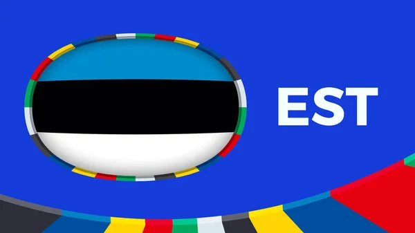 Bandeira Estónia Estilizada Para Qualificação Torneios Futebol Europeu — Vetor de Stock