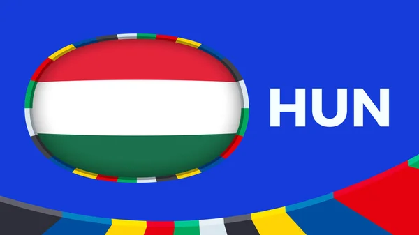 Ungern Flagga Stiliserad För Europeisk Fotbollsturnering Kvalificering — Stock vektor