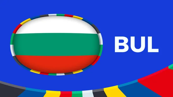 Bulgarien Flagga Stiliserad För Europeisk Fotbollsturnering Kvalificering — Stock vektor