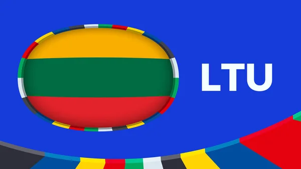 Литовський Прапор Стилізований Кваліфікації Чемпіонату Європи — стоковий вектор