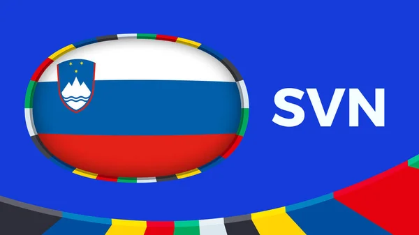 欧洲足球锦标赛资格赛风格的斯洛文尼亚国旗 — 图库矢量图片