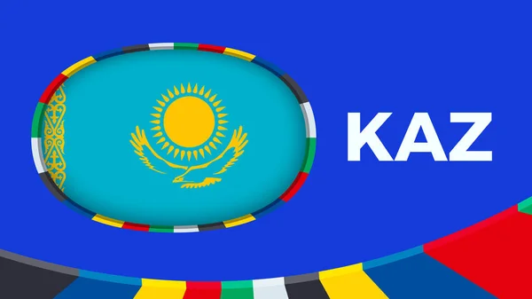 Kazakhstan Flag Stylized European Football Tournament Qualification — Stock Vector
