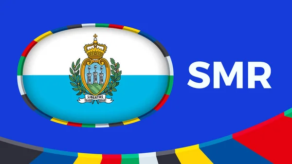 Прапор Сан Марино Стилізований Кваліфікації Чемпіонату Європи Футболу — стоковий вектор