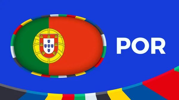Bandera Portugal Estilizada Para Clasificación Del Torneo Fútbol Europeo — Vector de stock