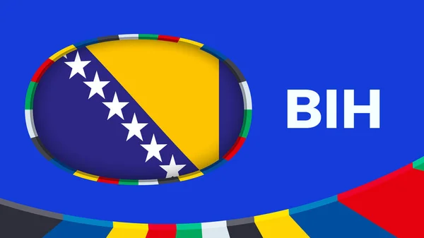 Bandera Bosnia Herzegovina Estilizada Para Clasificación Del Torneo Fútbol Europeo — Vector de stock