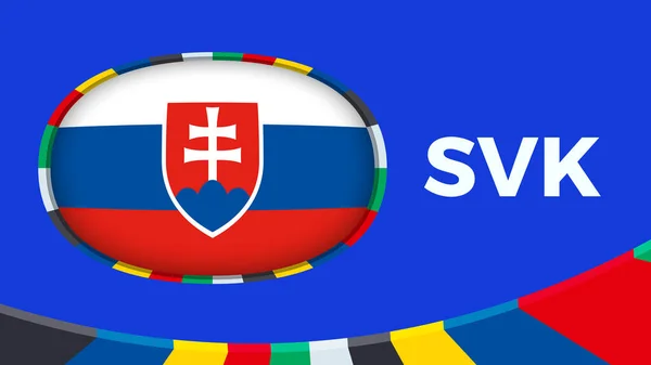 Slovakien Flagga Stiliserad För Europeisk Fotbollsturnering Kvalificering — Stock vektor
