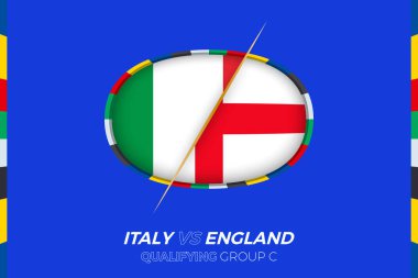 İtalya, Avrupa futbol turnuvası elemeleri için İngiltere 'ye karşı ikonu, C grubu.