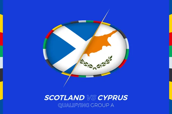 Scotland Cyprus Εικονίδιο Για Την Πρόκριση Του Ευρωπαϊκού Τουρνουά Ποδοσφαίρου — Διανυσματικό Αρχείο