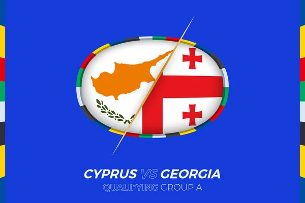 Cyprus Georgia Εικονίδιο Για Την Πρόκριση Του Ευρωπαϊκού Τουρνουά Ποδοσφαίρου — Διανυσματικό Αρχείο