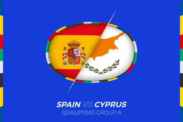 Spain Cyprus Icon European Football Tournament Qualification Group — Stock Vector