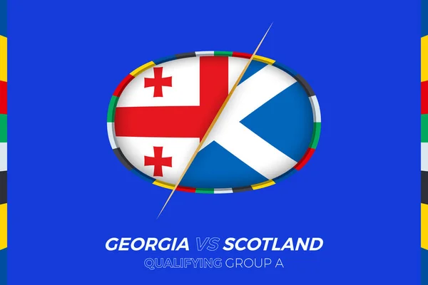 Georgia Schotland Icoon Voor Kwalificatie Europees Voetbaltoernooi Groep — Stockvector