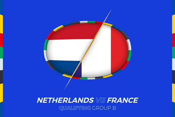 Niederlande Gegen Frankreich Qualifikation Für Fußball Gruppe — Stockvektor