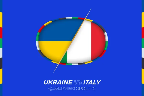 Oekraïne Italië Icoon Voor Europese Voetbaltoernooi Kwalificatie Groep — Stockvector