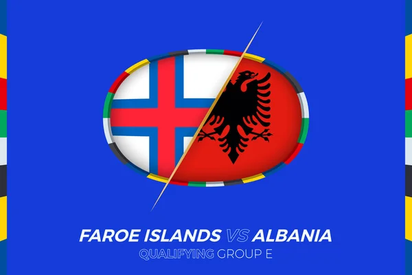 Färöarna Albanien Ikon För Europeisk Fotbollsturnering Kvalificering Grupp — Stock vektor