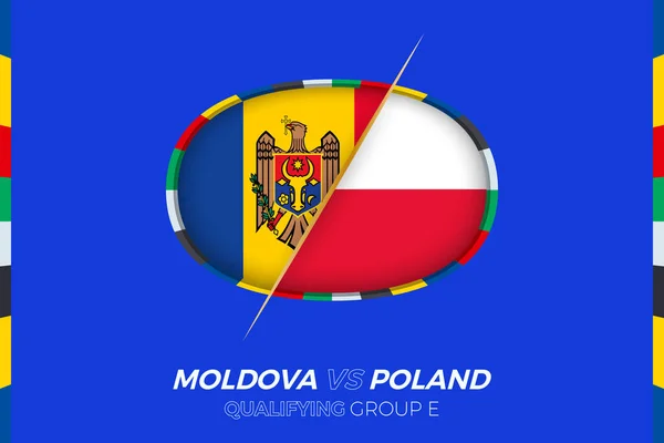 Moldavien Polen Ikon För Europeisk Fotbollsturnering Kvalificering Grupp — Stock vektor
