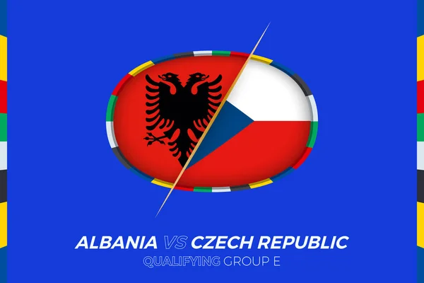 Albanien Tjeckien Ikon För Europeisk Fotbollsturnering Kvalificering Grupp — Stock vektor