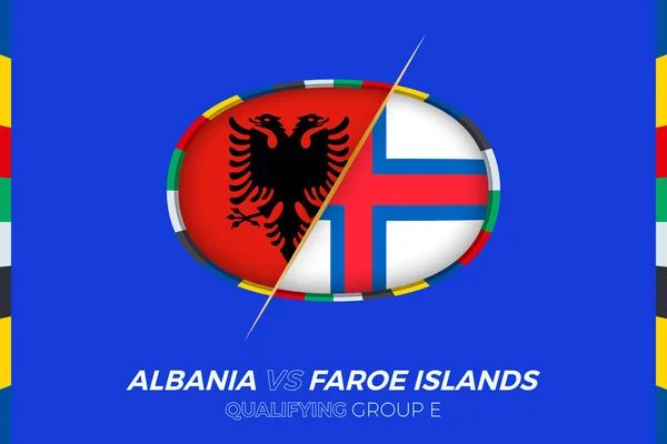 Albanien Färöarna Ikon För Europeisk Fotbollsturnering Kvalificering Grupp — Stock vektor