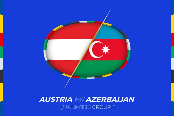 Austria Azerbaiyán Icono Para Clasificación Torneo Fútbol Europeo Grupo — Vector de stock
