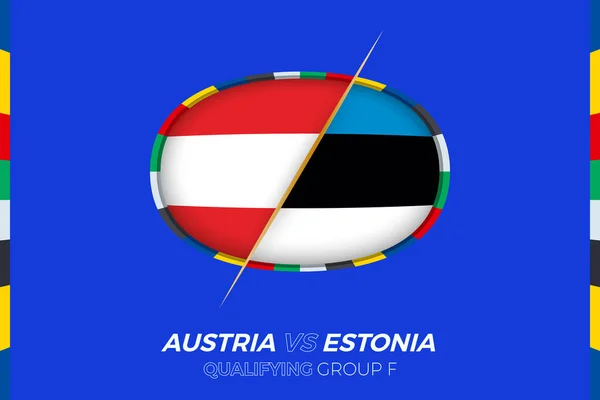 オーストリアVsエストニアのアイコン ヨーロッパサッカートーナメント予選 グループF — ストックベクタ