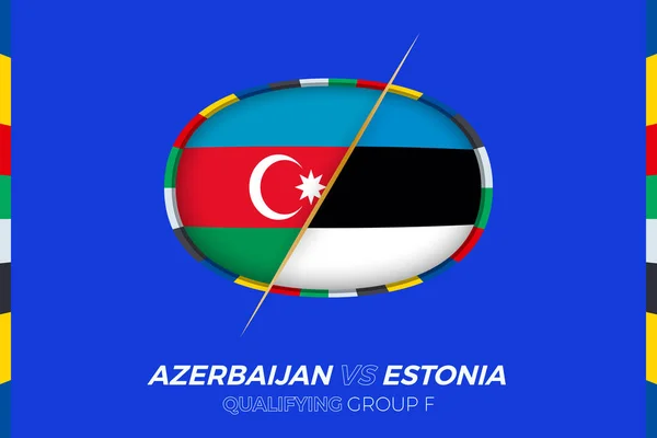 Azerbajdzjan Estland Ikon För Europeisk Fotbollsturnering Kvalificering Grupp — Stock vektor