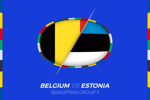 Avrupa Futbol Turnuvası Elemeleri Için Belçika Estonya Ikonu Grubu — Stok Vektör