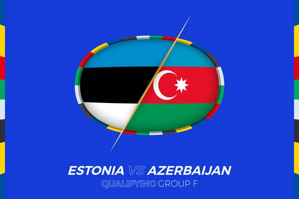 Estland Azerbajdzjan Ikon För Europeisk Fotbollsturnering Kvalificering Grupp — Stock vektor
