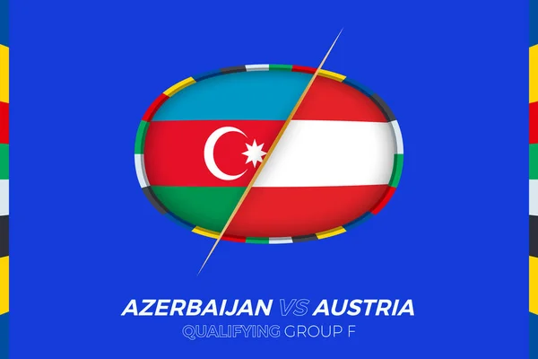 Azerbaijan Austria Icona Qualificazione Tornei Calcio Europei Gruppo — Vettoriale Stock