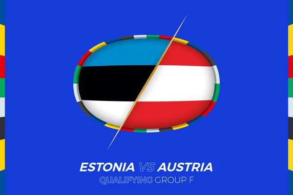 エストニアVsオーストリアヨーロッパサッカートーナメント予選のアイコン グループF — ストックベクタ