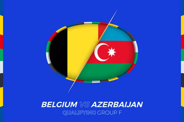 Belgien Azerbajdzjan Ikon För Europeisk Fotbollsturnering Kvalificering Grupp — Stock vektor