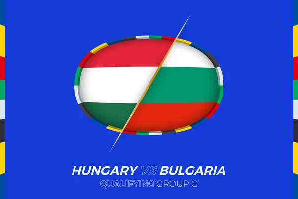 Hongrie Bulgarie Icône Pour Qualification Tournoi Football Européen Groupe — Image vectorielle