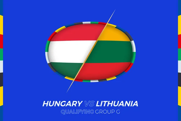 Hungary Lithuania Icon European Football Tournament Qualification Group — Stock Vector