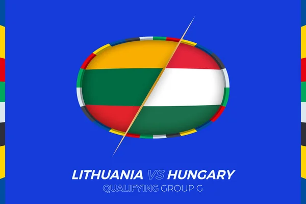 Lithuania Hungary Icon European Football Tournament Qualification Group — Stock Vector